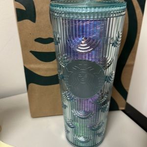 Iridescent siren purple tinged Starbucks tumbler